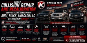 What Collision Repair and Recalibration Services Are Needed for Audi, Buick, and Cadillac Vehicles in Chico?